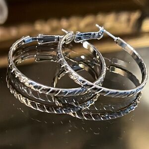 Lightweight Silver Hoop Earrings
